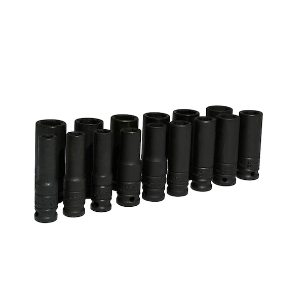 1/2" Drive Deep Socket, Metric, 15 pcs